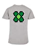 F4NT4STIC T-Shirt Happy New Year Pixel Kleeblatt in grau meliert