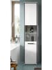 Inn.Furn Hochschrank weiß Hochglanz, grau 40 cm, Badschrank, Türanschlag wechselbar