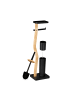 relaxdays WC Garnitur in Schwarz/ Natur - (B)23 x (H)80,5 x (T)18 cm