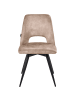 Beliani 2er-Set Esszimmerstuhl HALLETT in Beige/Schwarz