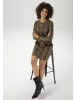 Aniston CASUAL Jerseykleid in beige-oliv-schwarz