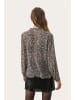 PART TWO Langarm-Bluse DittePW Gerade Passform in Black Leaf Print