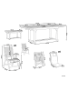 Beliani 7-tlg Gartentisch Set JAVA in Braun/Grau