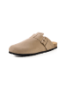 Camel Active Leder Pantolette mit Korkfußbett in Beige