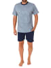NORMANN kurzarm Schlafanzug Shorty Pyjama print - 78207 in marine