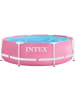 Intex Pink Metal Frame Pool (244x76cm) inkl. Filterpumpe in rosa