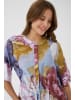 CULTURE Kurzarmhemd CUmagna Relaxed fit in Blue//Pink/Yellow Flower