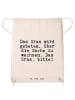 Mr. & Mrs. Panda Turnbeutel Das Gras wird gebeten,... mit Spruch in Creme