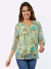 Sieh an! Schlupfbluse in pistazie-mint-bedruckt