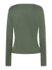 More & More softes, asymmetrisches Langarmshirt, Knot-Detail in forest green