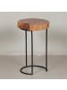 KADIMA DESIGN Beistelltisch AKOLA Massiv-Holz Wohnzimmer-Tisch Metallbeine in Akazie