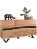 KADIMA DESIGN Sideboard 148 x 85 x 43 cm Massiv-Holz Natur Baumkante Anrichte