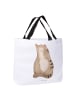 Mr. & Mrs. Panda Shopper Tasche Katze Sitzen ohne Spruch in Weiß