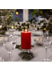 STAR Trading LED Stumpenkerze ,Flamme Flow' in Rot, Batterien, Timer, Echtwachs, wa