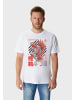 OLDSKULL T-Shirt Asian Neon Cyber Crane Graphic in White