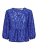 JACQUELINE de YONG Elegante 3/4 ASrm Bluse Mesh Blumen Shirt JDYKING in Blau-2