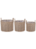 Beliani 3er-Set Outdoor Blumentopf PENDULA in Braun