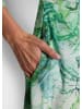 GOLDNER Kurzgröße:  Midikleid mit Blätter-Druck in grün / gemustert