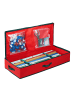 relaxdays Geschenkpapier Aufbewahrungsbox in Rot/ Schwarz - (H)14,5 x (B)81 x (T)35 cm