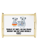 Mr. & Mrs. Panda Holztablett Koala Familie mit Spruch in Weiß