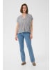 Kaffe Kurzarm-Bluse KAanja Regular fit in Black/Chalk Stripe