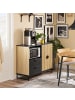 SoBuy Seitenschrank in Hell-Eiche - (W) 40 x (H) 85 x (L) 107 cm