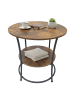 relaxdays Beistelltisch in Dunkelbraun/ Schwarz - (H)55 x Ø 55 cm