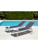 Beliani Gartenliege NOLI in Schwarz/Silber - (W) 53 x (H) 32 x (L) 154 cm