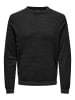 Only&Sons Lässiger Pullover Feinstrick Design Sweater ONSTAPA in Dunkelgrau