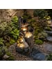COSTWAY Gartenbrunnen mit Pumpe & LED Beleuchtung 30 x 27 x 57 cm in Grau