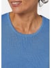 GOLDNER Rundhalspullover Sommerlicher Strickpullover mit Ajourmuster in jeansblau