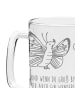 Mr. & Mrs. Panda Gravur Bierkrug Raupe Schmetterling mit Spruch in Transparent