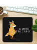 Mr. & Mrs. Panda Mauspad Laptop Fuchs Blumen mit Spruch in Schwarz
