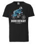 Logoshirt T-Shirt Sesamstraße - Krümelmonster Motorrad in schwarz