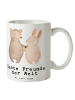 Mr. & Mrs. Panda Tasse Hase Beste Freunde der Welt mit Spruch in Weiß