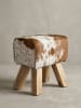 KADIMA DESIGN Design Turnbock Sitzhocker Ziegenfell Braun / Weiß 40 x 30 x 47 cm