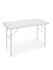 relaxdays Gartentisch Bastian in Weiß - (B)121,5 x (H)74 x (T)61,5 cm