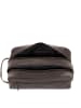 SID & VAIN Leder-Kulturtasche echt Leder Kulturtasche groß dark-braun in braun