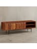 KADIMA DESIGN Lowboard Massivholz 123x42x35 cm TV-Kommode mit zwei Türen,