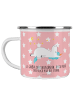 Mr. & Mrs. Panda Camping Emaille Tasse Einhorn Sternenhimmel mit... in Rot Pastell