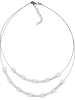 Gallay Kette Drahtkette 2-reihig Würfel weiß-matt Kunststoffperlen 50cm in weiß