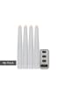 STAR Trading LED Stabkerzen, Flamme Slim' in Weiß, 4er Set, Batterie, Timer, Fernbe
