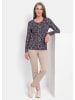 GOLDNER Viskoseshirt mit Paisley-Druck in marine / bordeaux / gemustert
