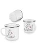 Mr. & Mrs. Panda Camping Emaille Tasse Junggesellenabschied Feie... in Weiß