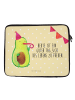 Mr. & Mrs. Panda Notebook Tasche Avocado Party mit Spruch in Gelb Pastell