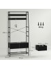 HOMCOM Garderobenständer-80L x 30B x 180,5H cm-Schwarz