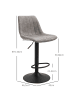 HOMCOM Barhocker-46,5L x 43B x 89-110H cm-Grau