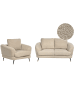 Beliani 2-tlg Sitzgruppe KJAER in Beige/Schwarz