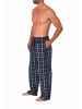 NORMANN Schlafanzug Pyjama Hose lang kariert Baumwolle - 79852 in grau