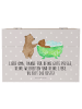 Mr. & Mrs. Panda Holzbox Oma Baden mit Spruch in Grau Pastell